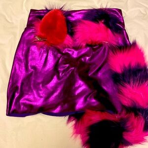 Cheshire Cat costume skirt and clip-on ears